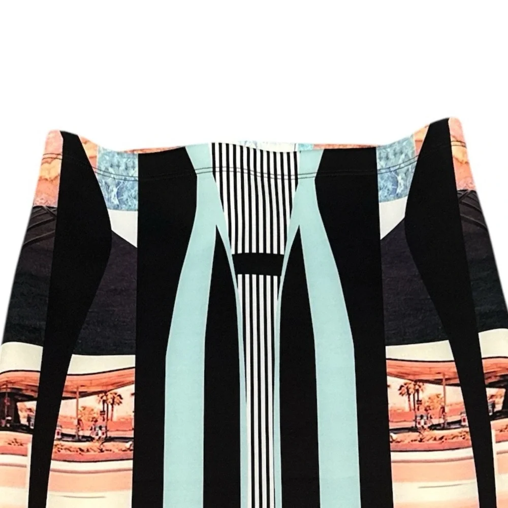 CLOVER CANYON PENCIL TUBE SCUBA PULLON PRINT BODYCON SKIRT S